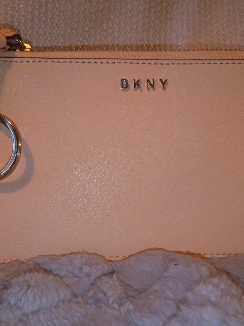 DKNY Bryant Saffiano Leather Large Wristlet – Blush/Light Pink